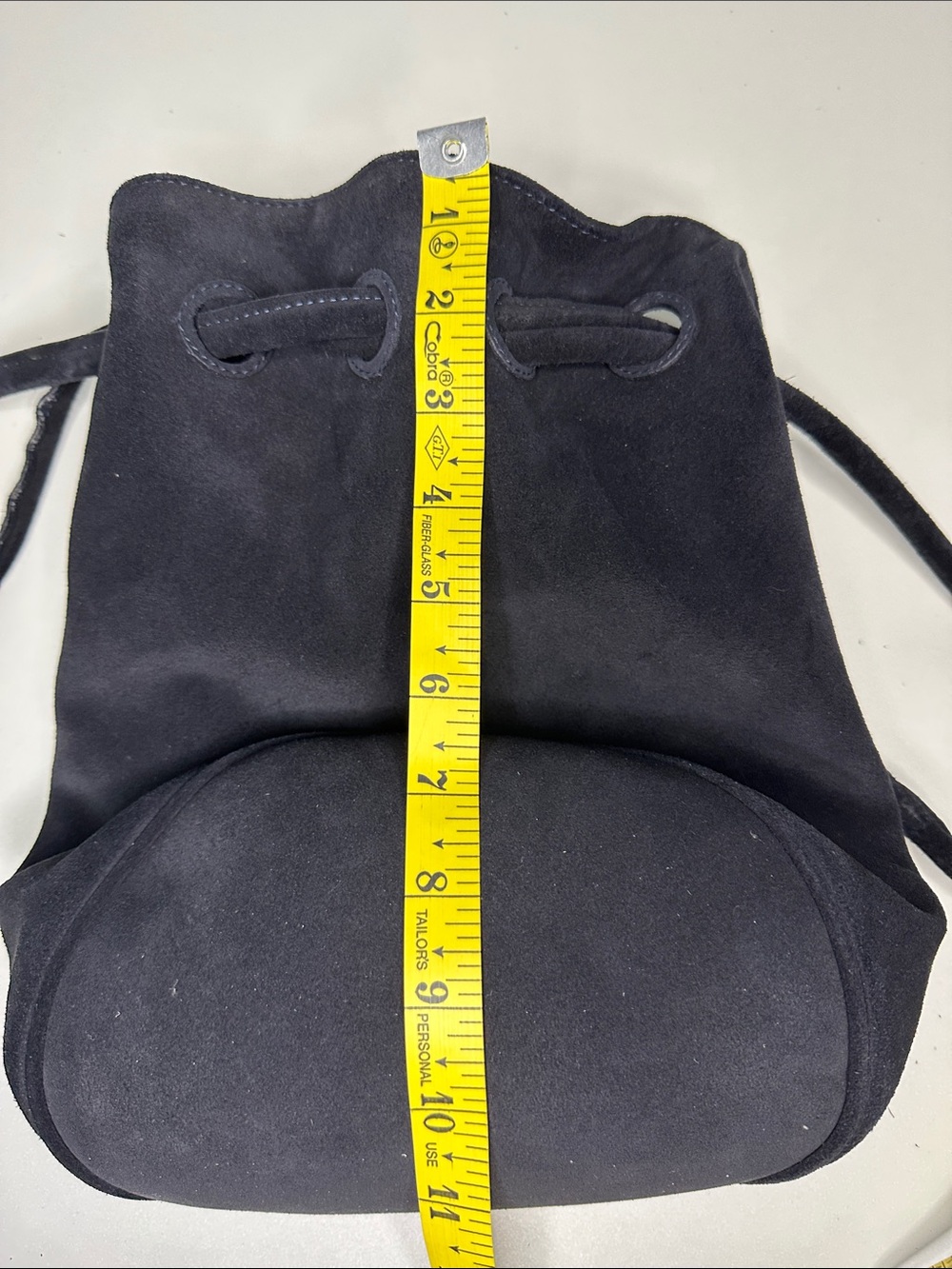 Mansur Gavriel Black Suede Drawstring Bucket Bag - Picture 9 of 11